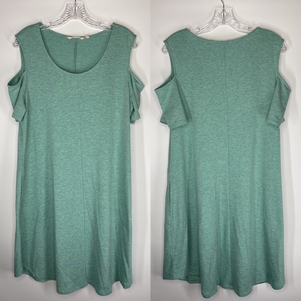Soft Surroundings Cold Shoulder Blue Dress Size Large